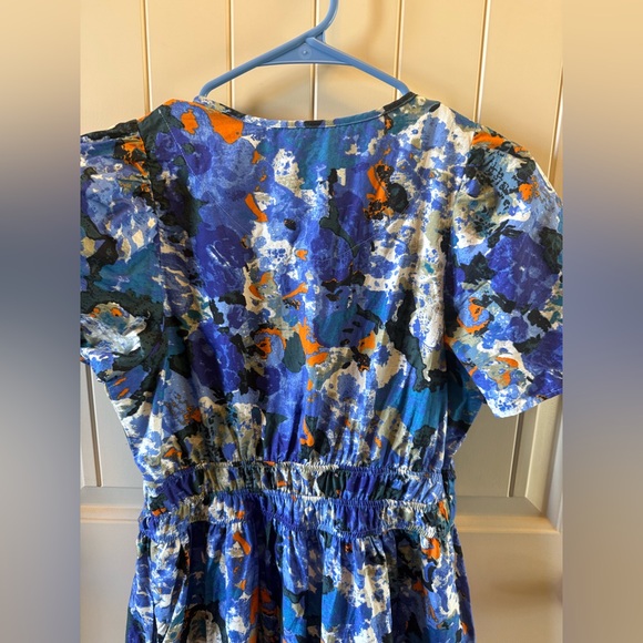 Anthropologie Blue Ruffled Tiered Maxi Dress Long Flowy Small Classy wedding - Picture 7 of 14